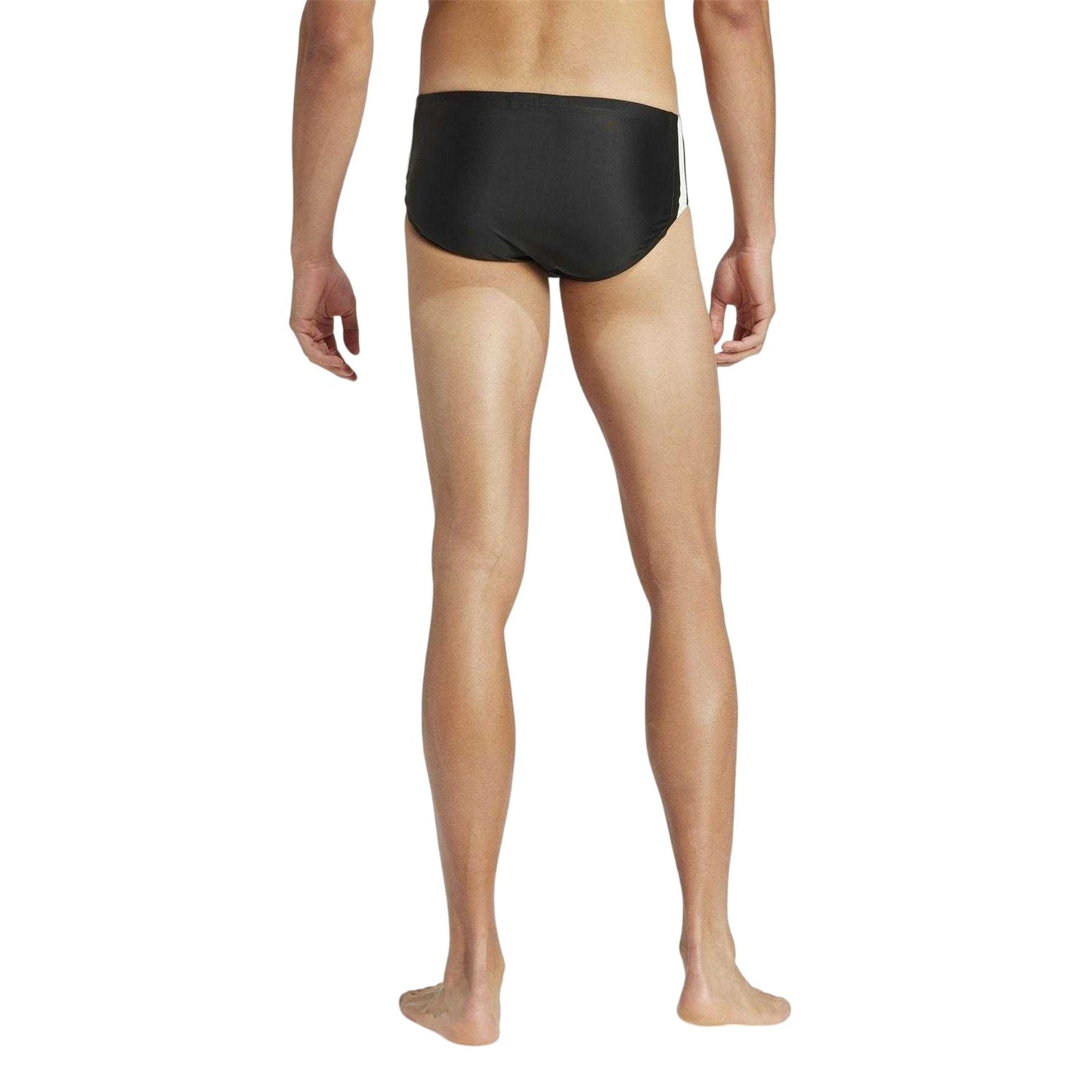 Black-White - Back - Adidas Mens 3S 3 Stripes Swimming Swim Briefs