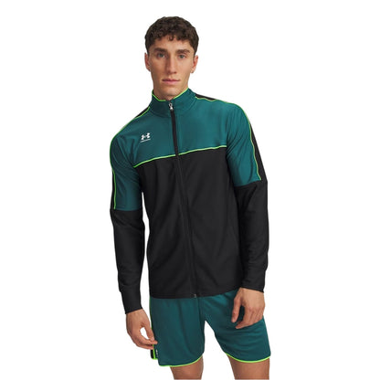 Green-White - Front - Under Armour Mens Challenger Performance Lightweight Track Jacket