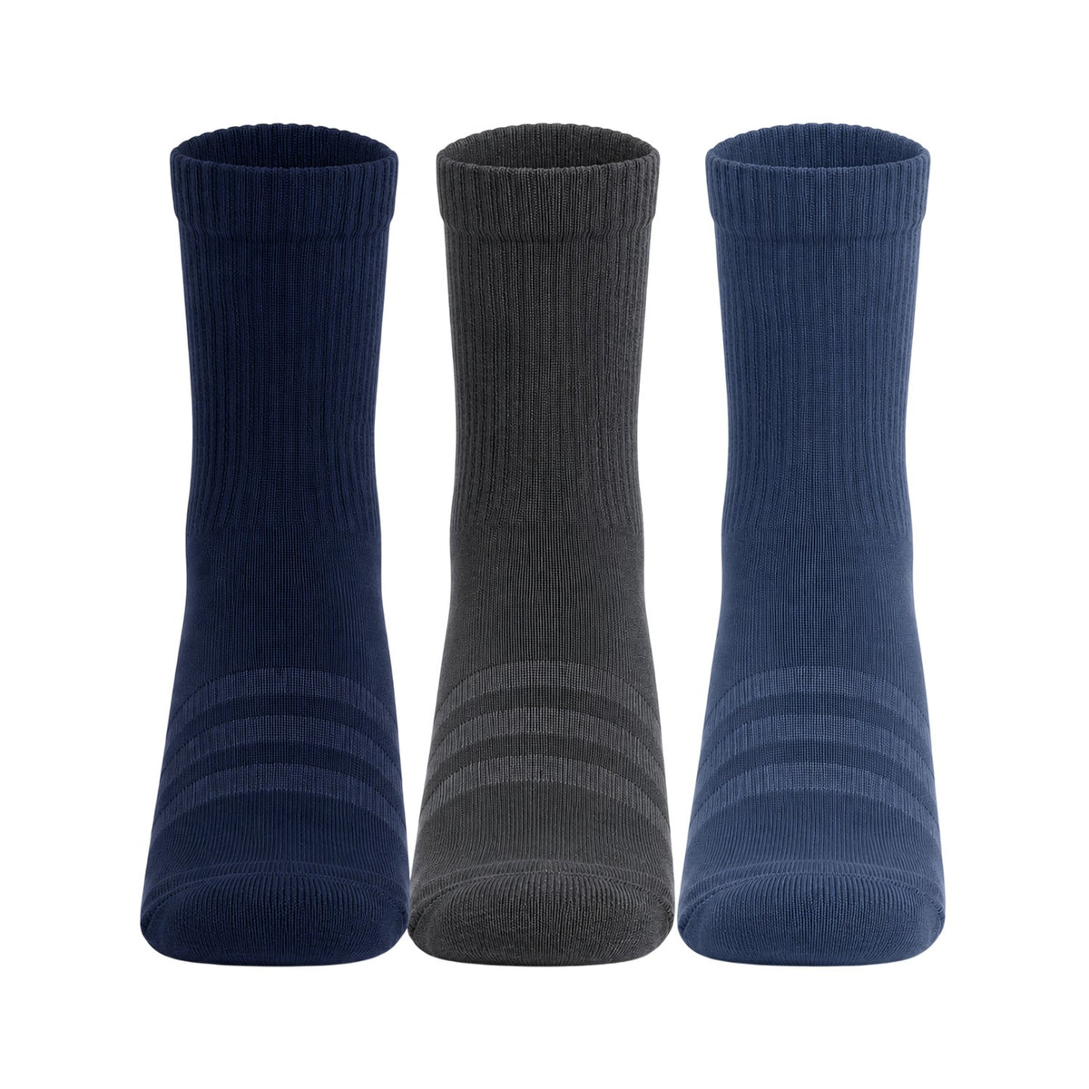 Legend Ink-Purple - Back - Adidas Unisex Adult Cushioned Crew Socks (Pack of 3)