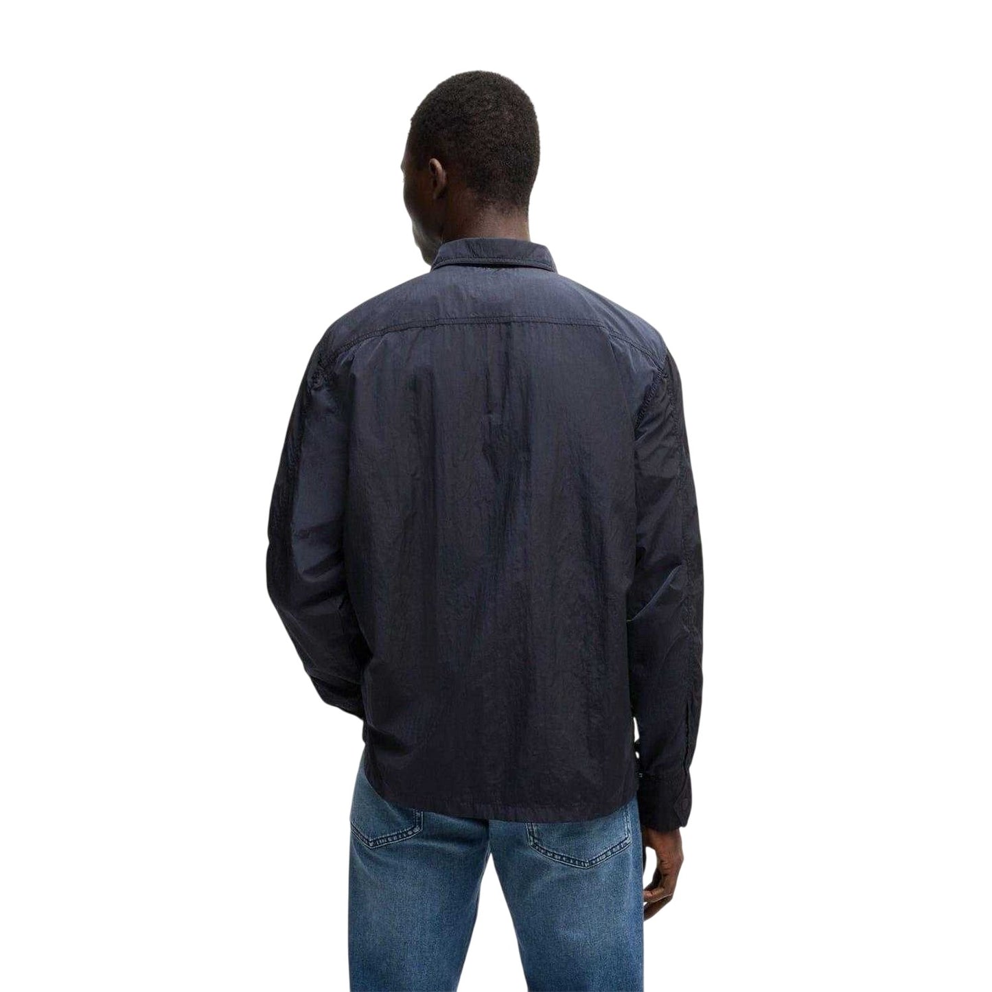 Dark Blue - Back - Boss Mens Leejay 1 Plain Lightweight Casual Jacket