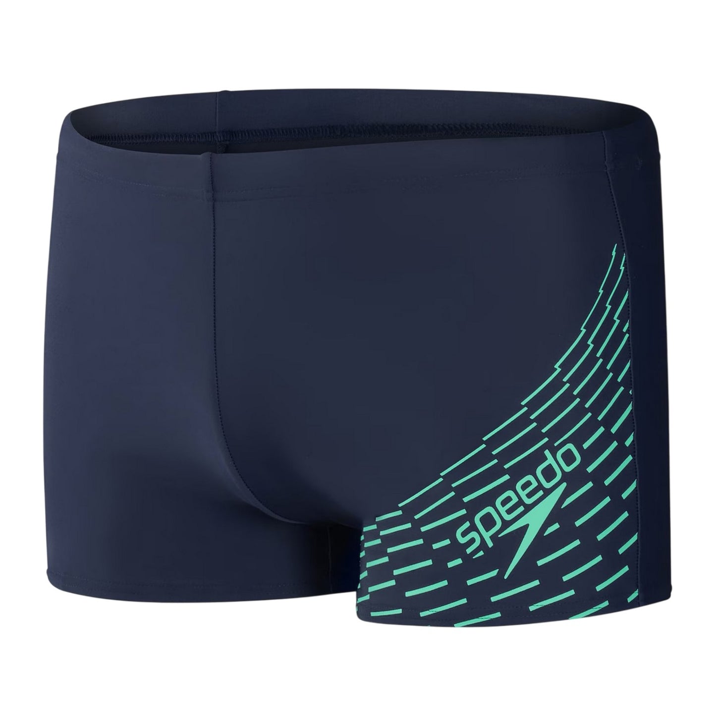 Navy-Green - Front - Speedo Mens Medley Stripe Swim Shorts