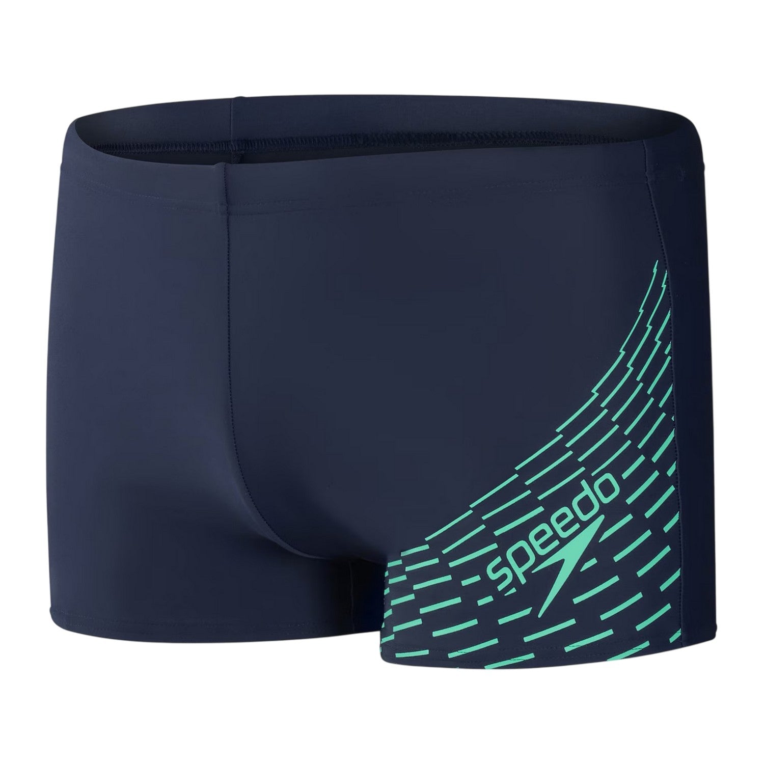Navy-Green - Front - Speedo Mens Medley Stripe Swim Shorts