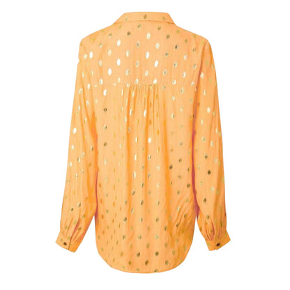 Peach - Back - Never Fully Dressed Womens-Ladies Fleck Miley Relaxed Fit Bishop Shirt