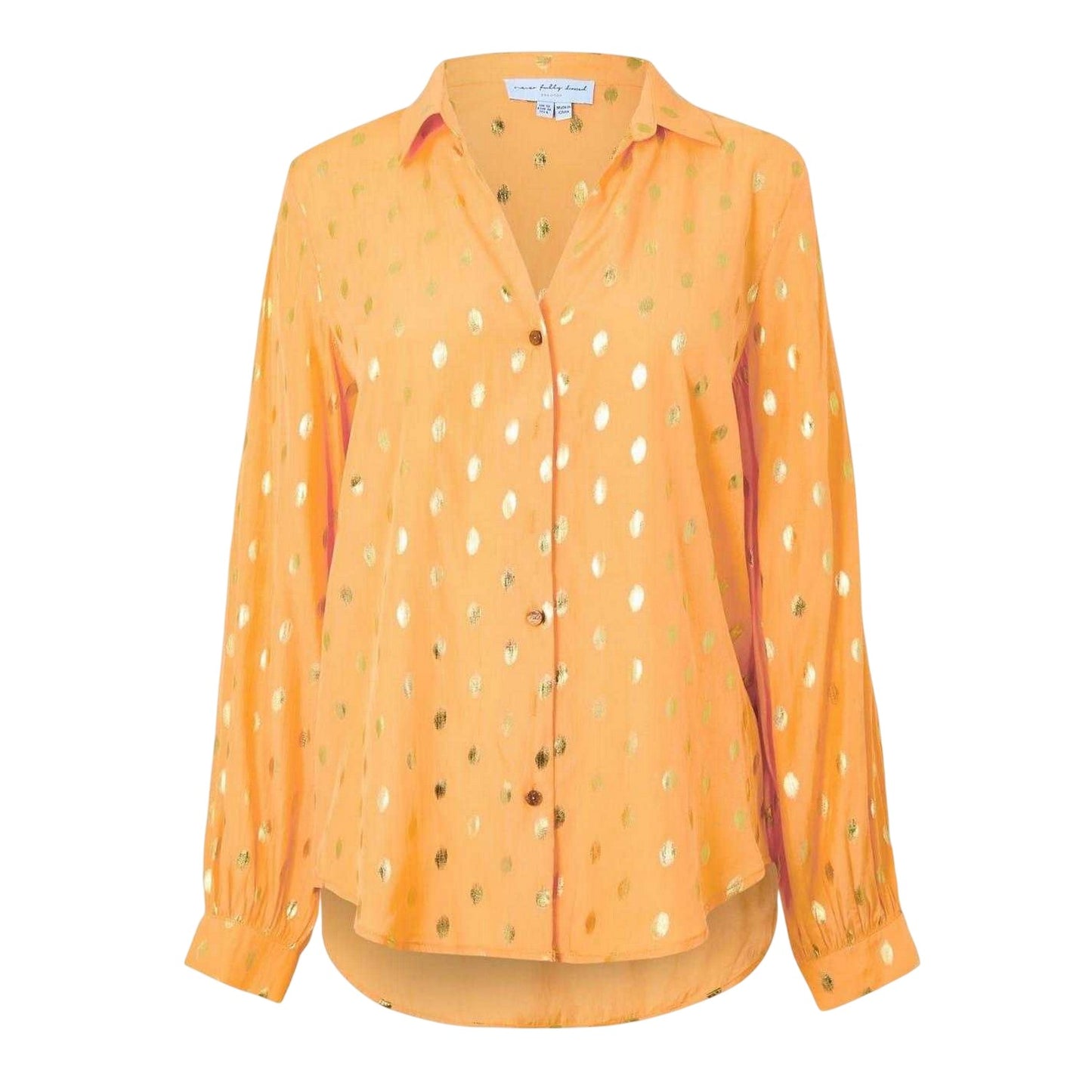 Peach - Front - Never Fully Dressed Womens-Ladies Fleck Miley Relaxed Fit Bishop Shirt
