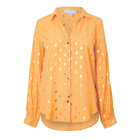 Peach - Front - Never Fully Dressed Womens-Ladies Fleck Miley Relaxed Fit Bishop Shirt