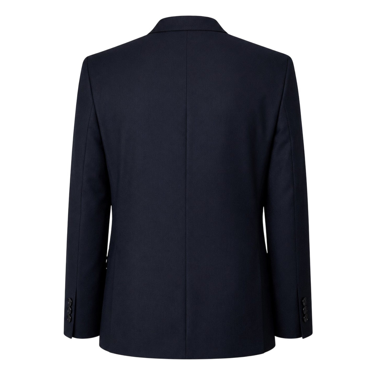 Dark Blue - Back - Hugo Boss Mens Wool Lapel Collar Blazer