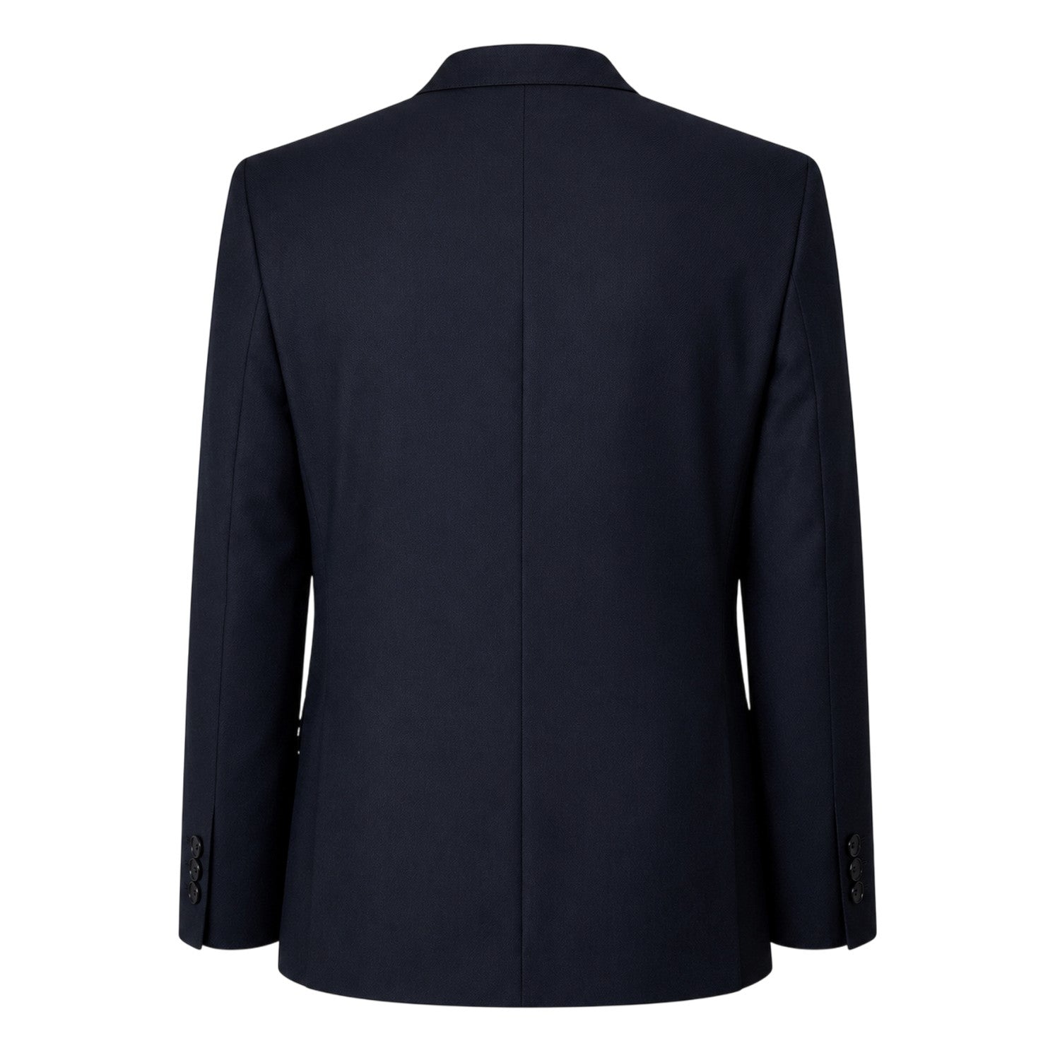 Dark Blue - Back - Hugo Boss Mens Wool Lapel Collar Blazer