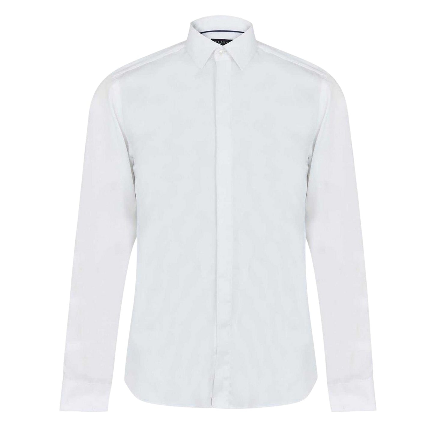 White - Front - Ted Baker Mens Double Cuff Slim Long-Sleeved Shirt