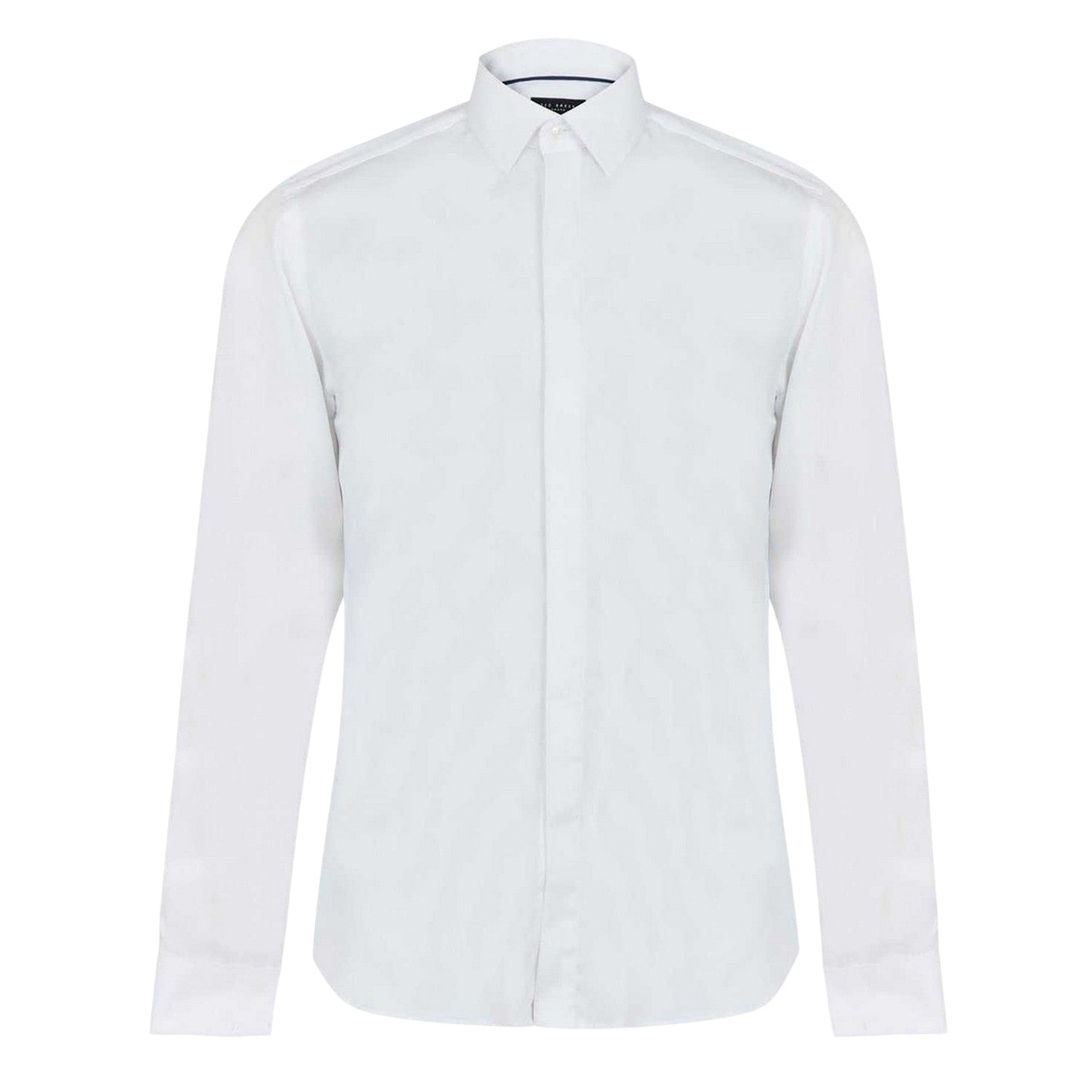 White - Front - Ted Baker Mens Double Cuff Slim Long-Sleeved Shirt