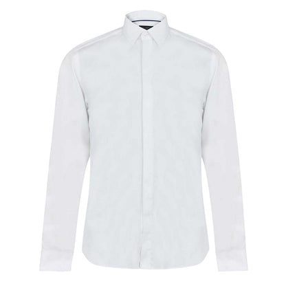White - Front - Ted Baker Mens Double Cuff Slim Long-Sleeved Shirt