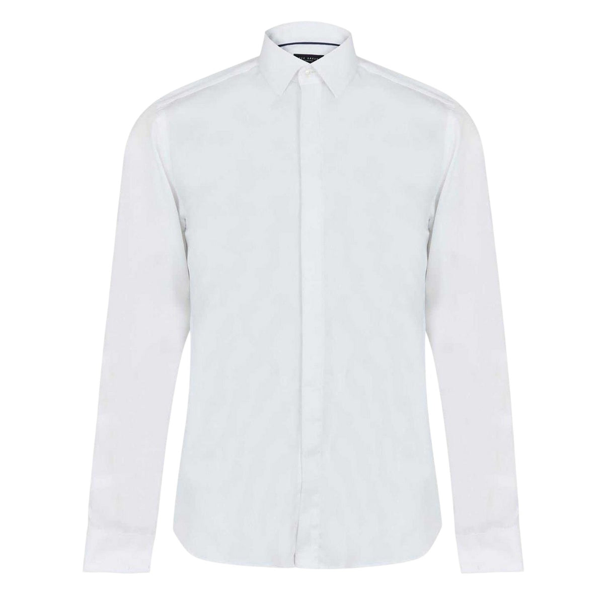 White - Front - Ted Baker Mens Double Cuff Slim Long-Sleeved Shirt