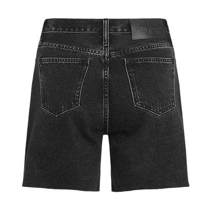 Black Denim - Back - Calvin Klein Womens-Ladies Denim 5 Pockets Shorts