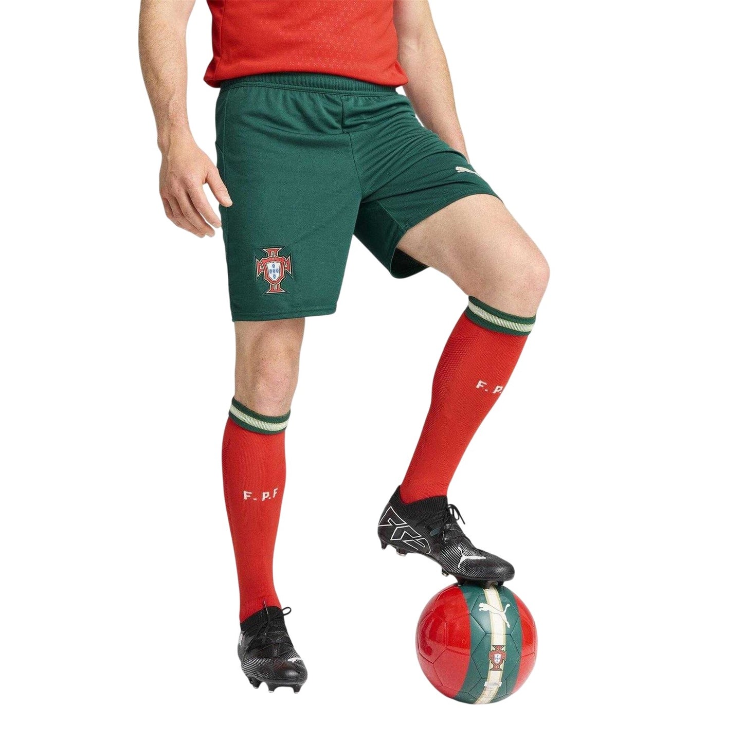 Green - Side - Puma Unisex Adult 2025 Portugal Home Shorts