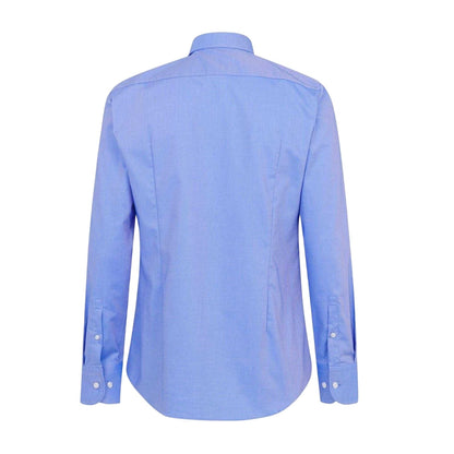 Blue - Back - Boss Mens Hank Kent Collar Slim Formal Shirt