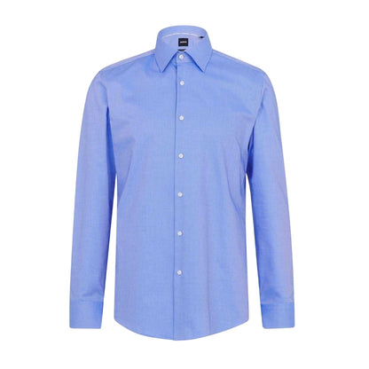 Blue - Front - Boss Mens Hank Kent Collar Slim Formal Shirt