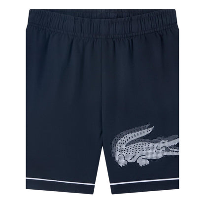 Black - Front - Lacoste Childrens-Kids Woven Logo Track Shorts