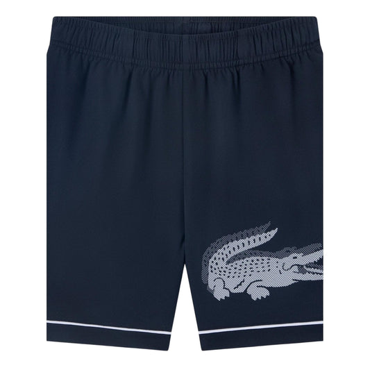Black - Front - Lacoste Childrens-Kids Woven Logo Track Shorts