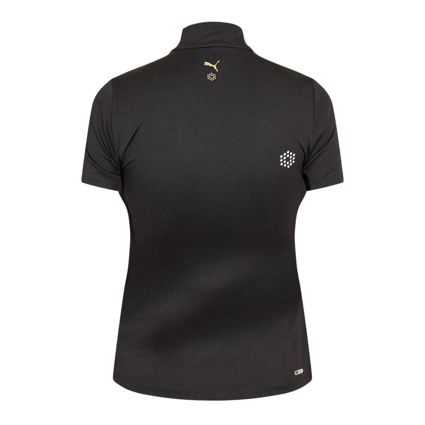 Black - Back - Puma Womens-Ladies Quarter Zip Polo Shirt