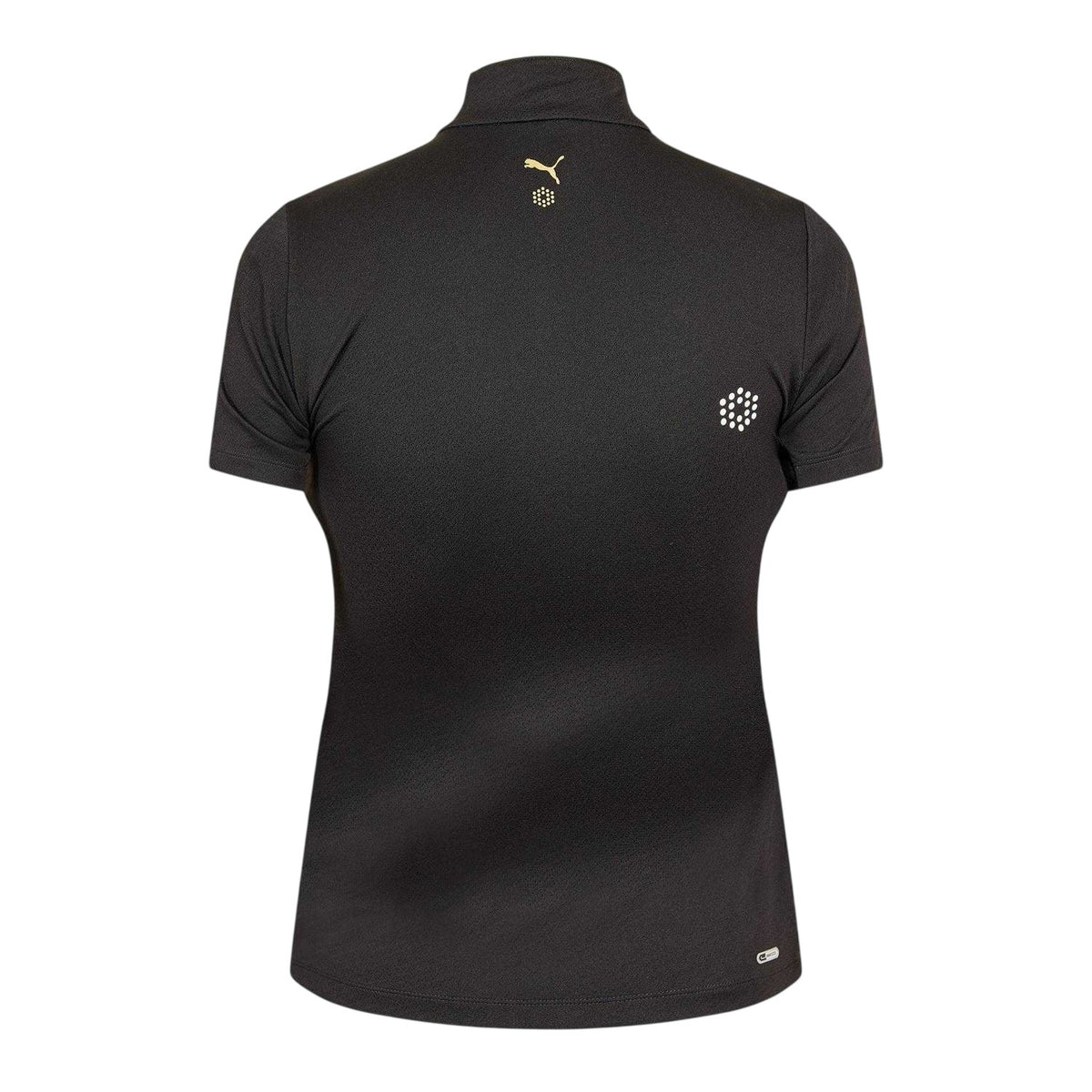 Black - Back - Puma Womens-Ladies Quarter Zip Polo Shirt