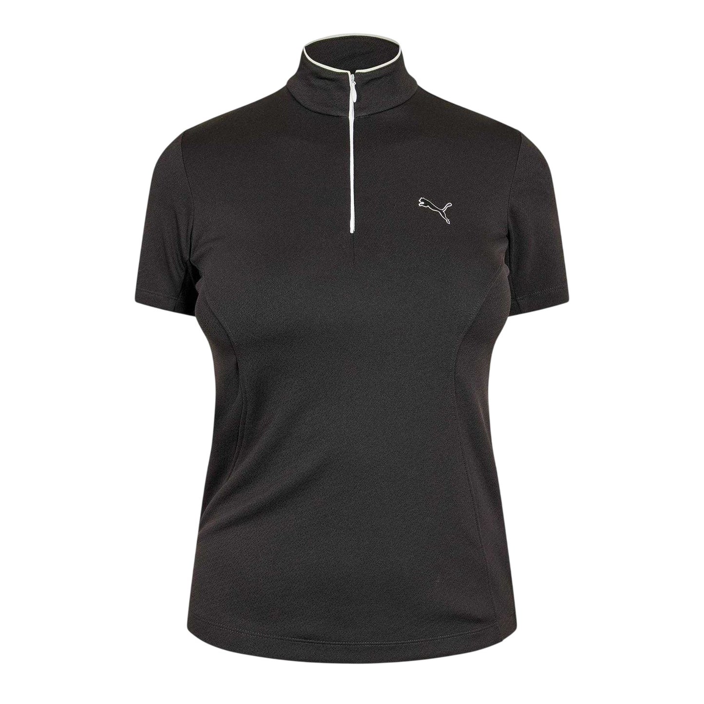 Black - Front - Puma Womens-Ladies Quarter Zip Polo Shirt