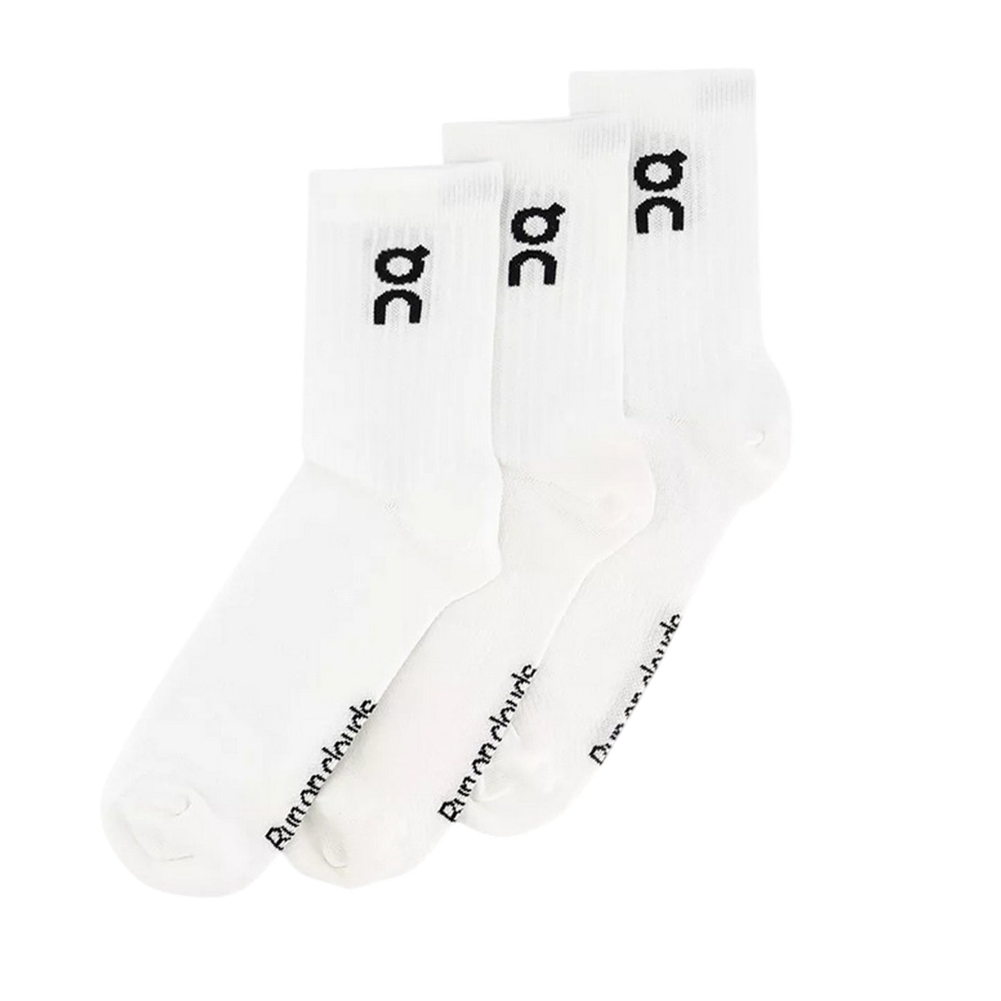 White - Front - On Running Unisex Adult Logo Crew Socks (Pack of 3)