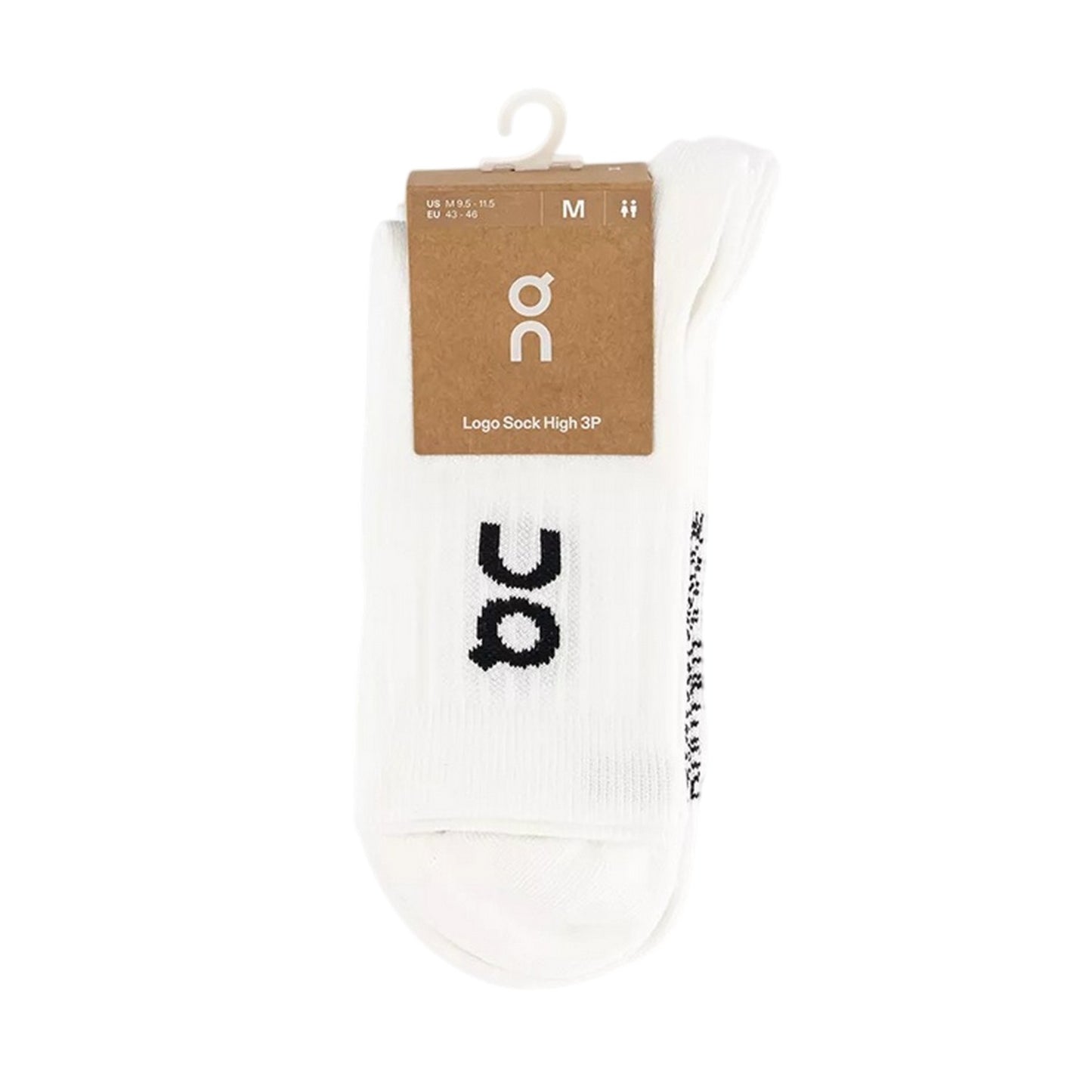 White - Back - On Running Unisex Adult Logo Crew Socks (Pack of 3)