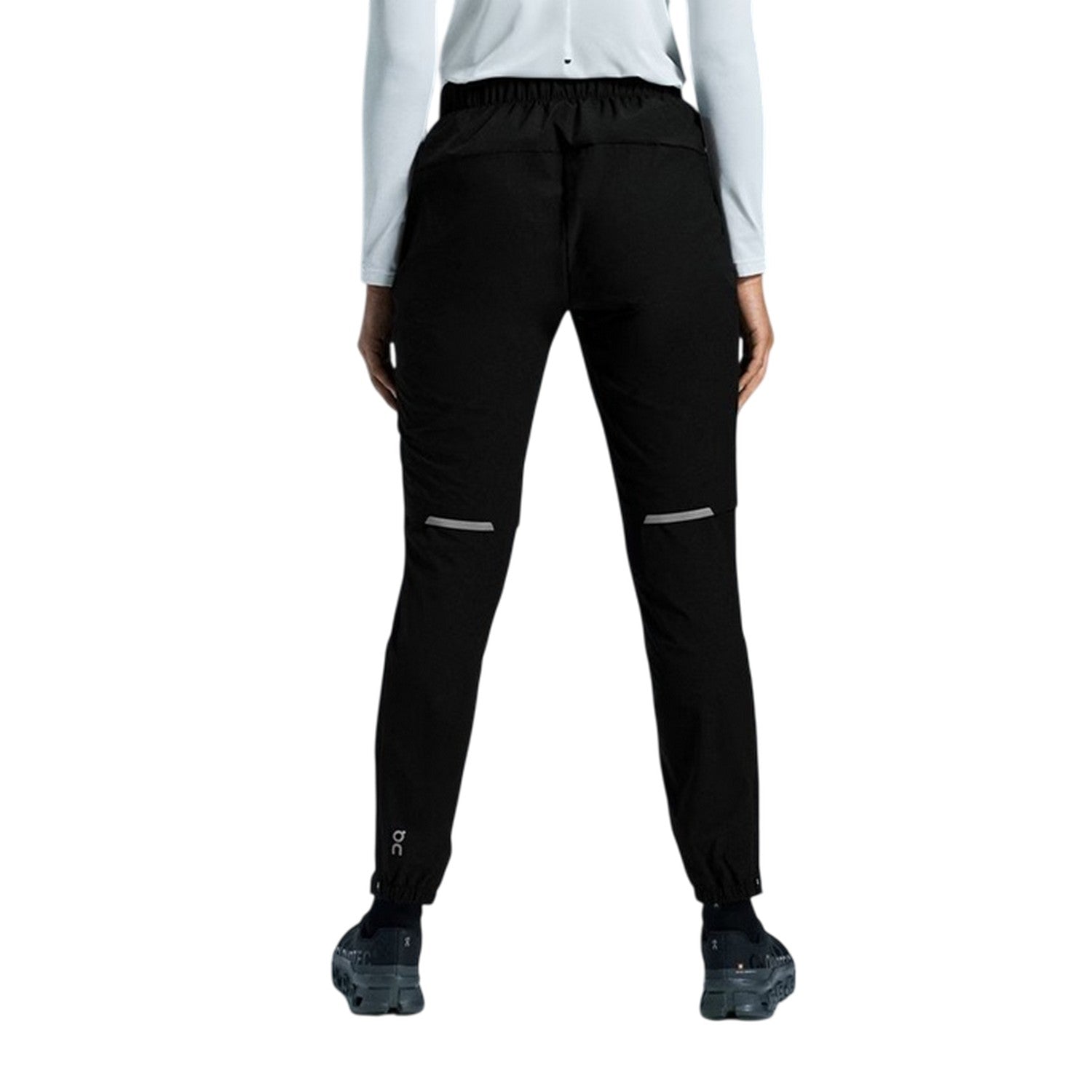 Black - Back - On Womens-Ladies Core Reflective Running Tracksuit Bottoms