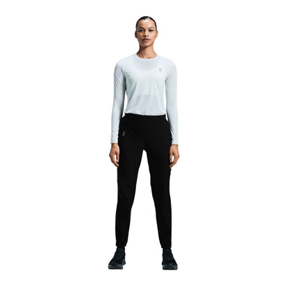 Black - Side - On Womens-Ladies Core Reflective Running Tracksuit Bottoms