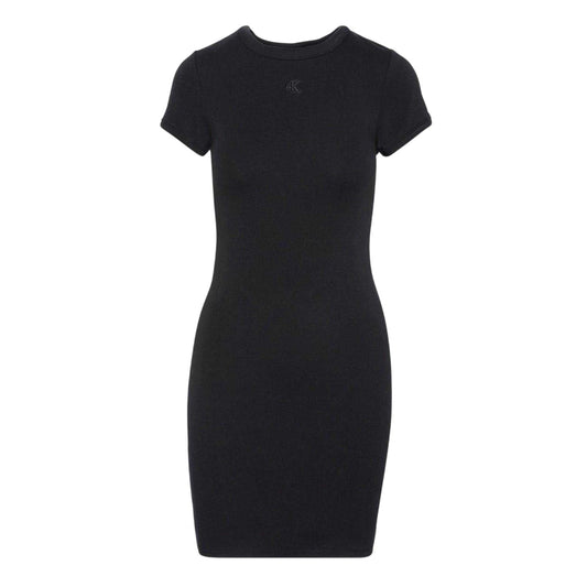 Black - Front - Calvin Klein Womens-Ladies Crew Neck Short-Sleeved Mini Dress