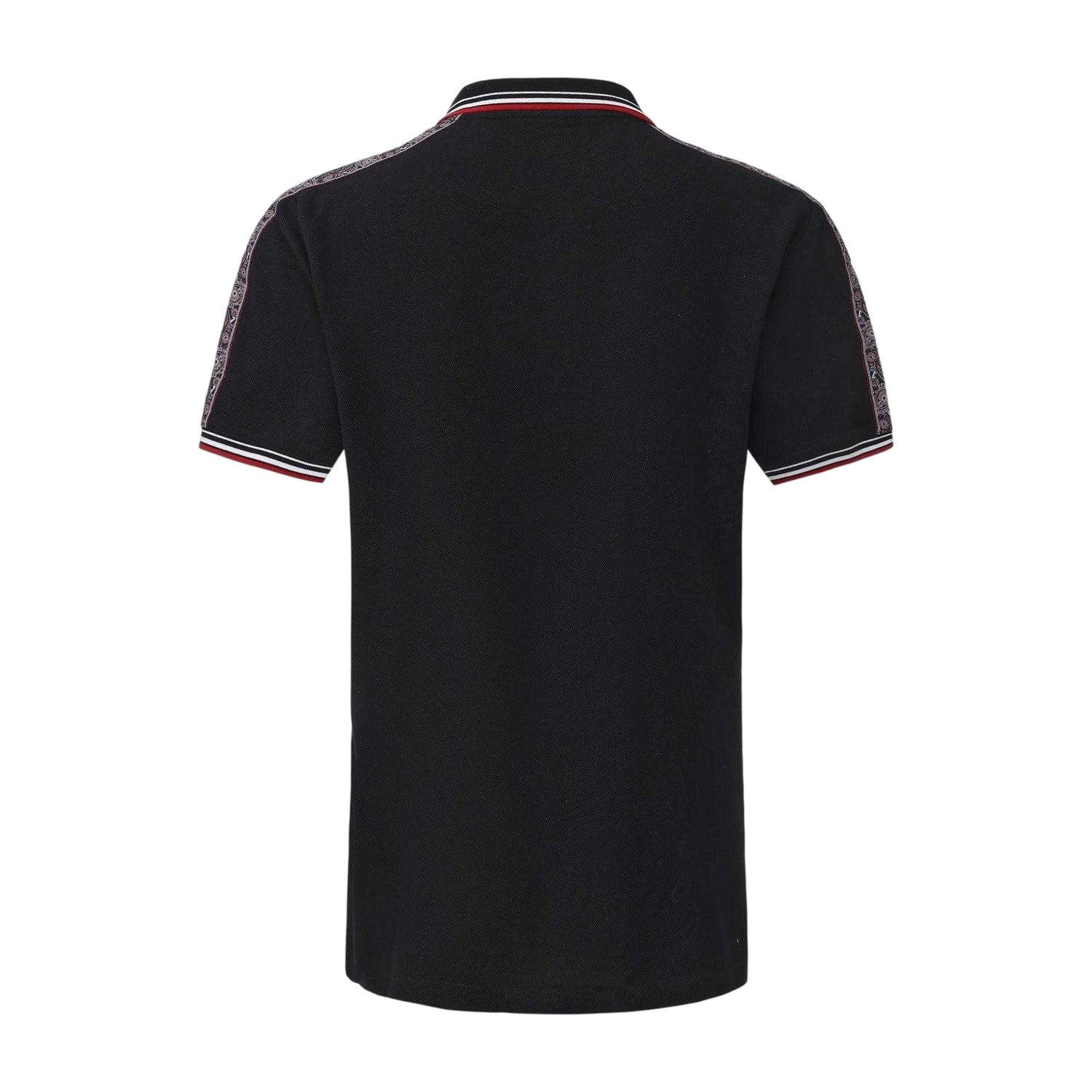 Black - Back - Pretty Green Mens Logo Taped Polo Shirt