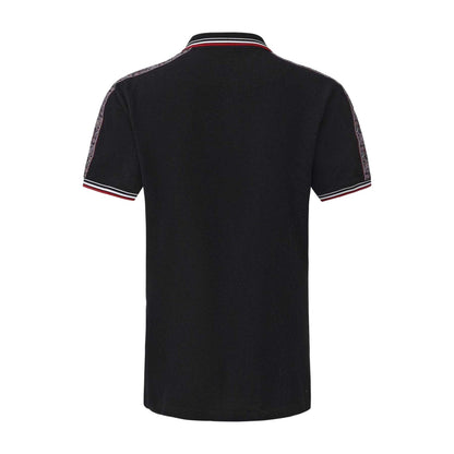 Black - Back - Pretty Green Mens Logo Taped Polo Shirt