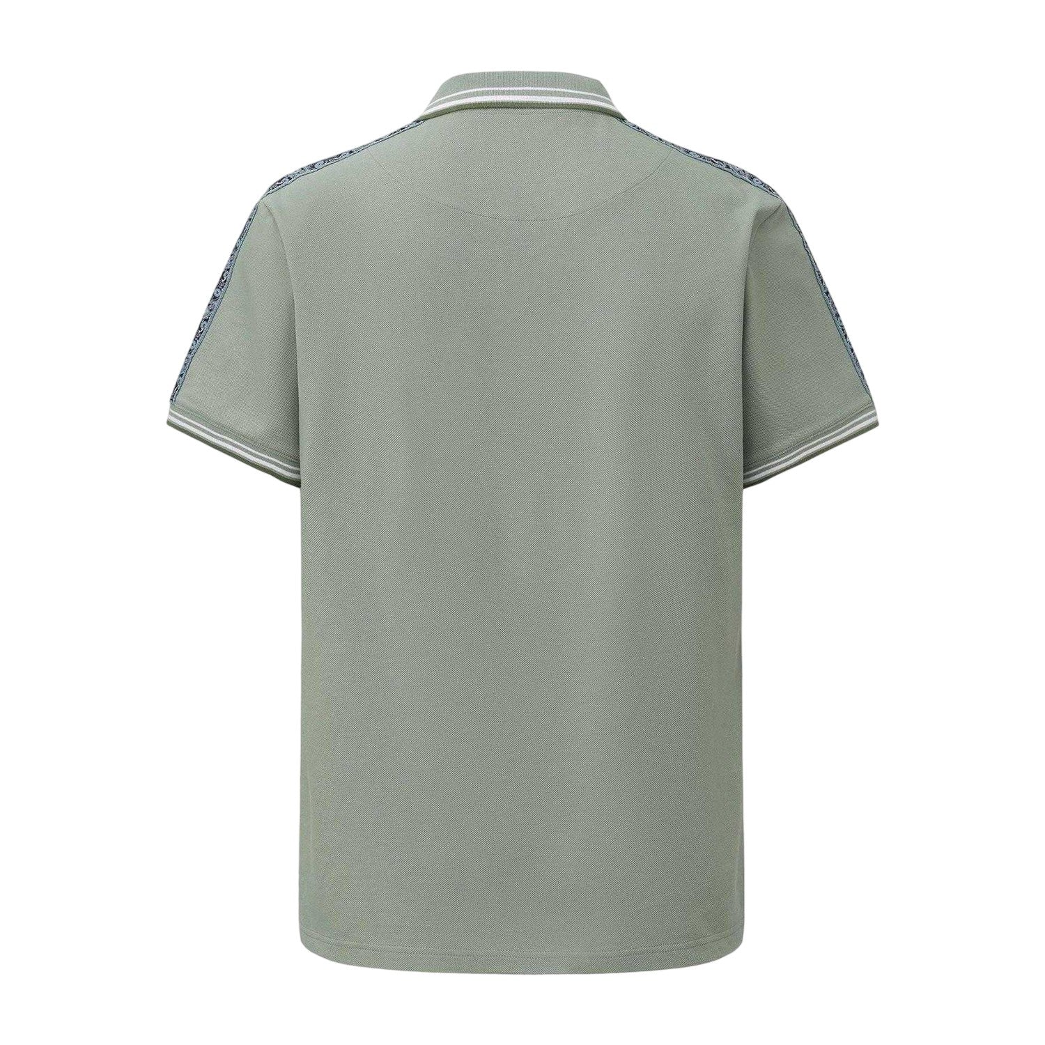 Light Green - Back - Pretty Green Mens Logo Taped Polo Shirt