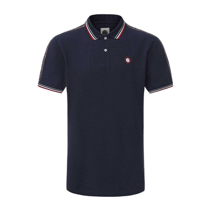 Navy - Front - Pretty Green Mens Logo Taped Polo Shirt
