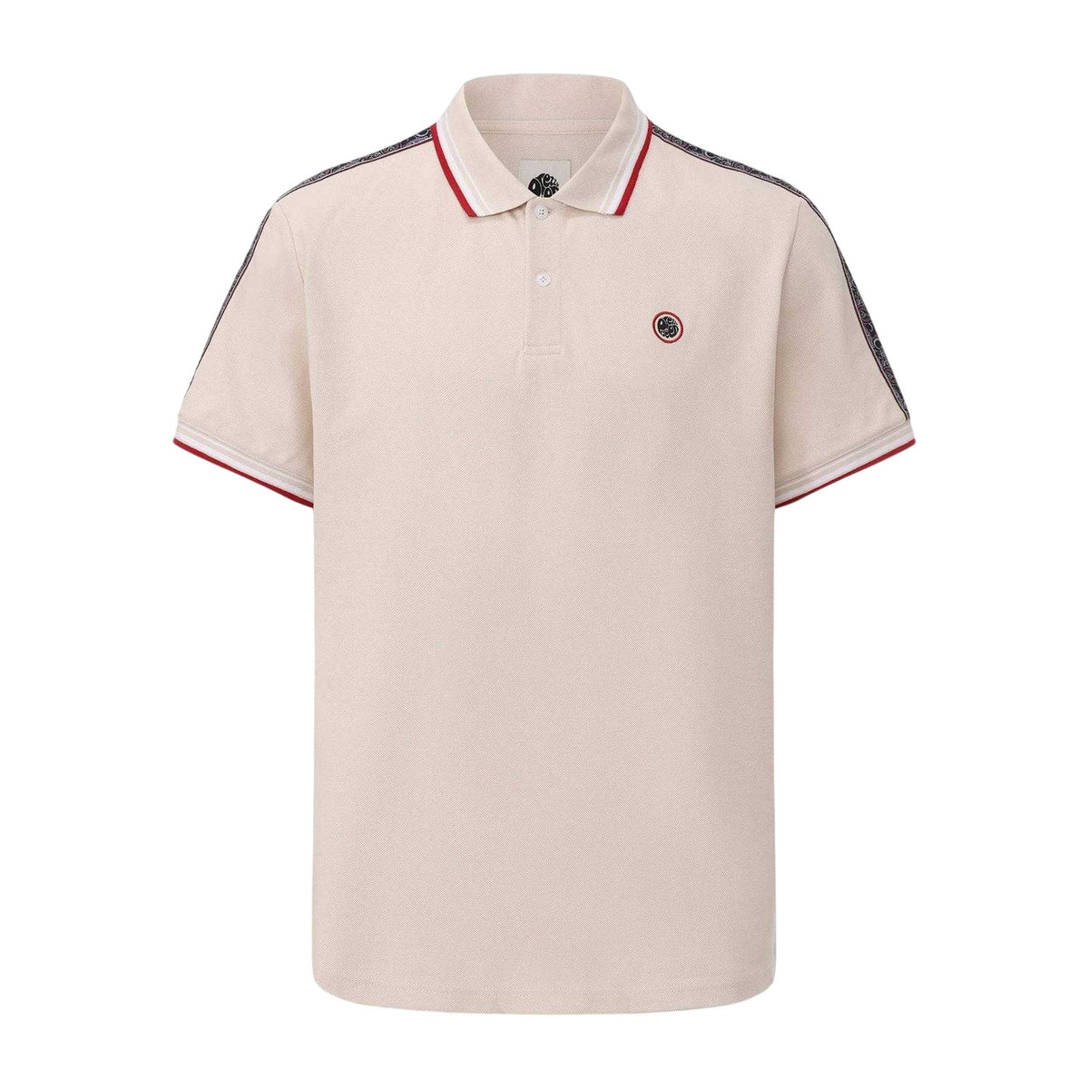 Stone - Front - Pretty Green Mens Logo Taped Polo Shirt