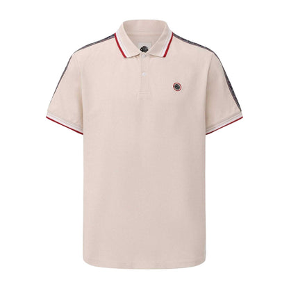 Stone - Front - Pretty Green Mens Logo Taped Polo Shirt