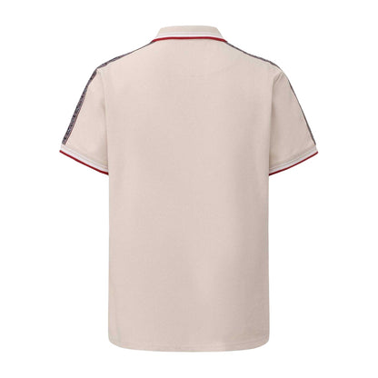 Stone - Back - Pretty Green Mens Logo Taped Polo Shirt