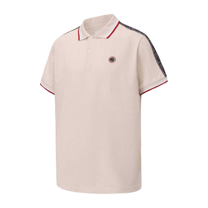 Stone - Side - Pretty Green Mens Logo Taped Polo Shirt