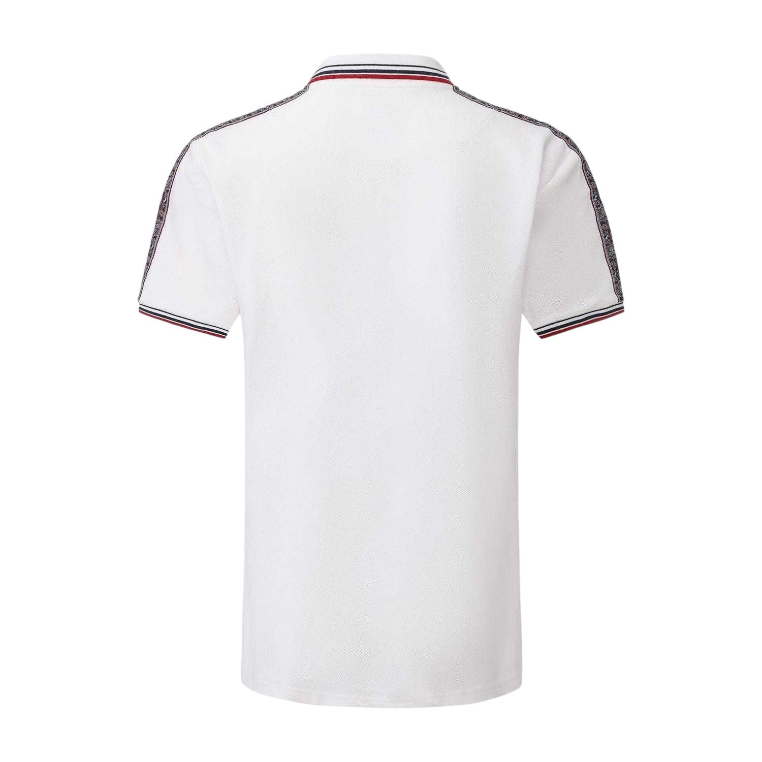 White - Back - Pretty Green Mens Logo Taped Polo Shirt