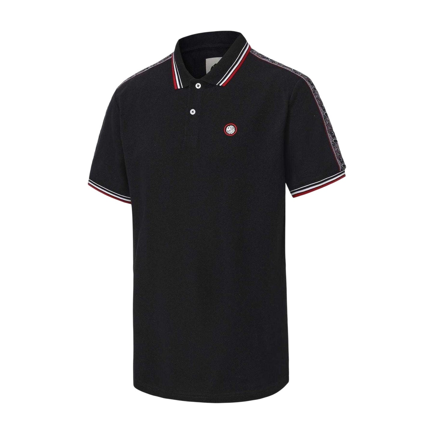 Black - Side - Pretty Green Mens Logo Taped Polo Shirt