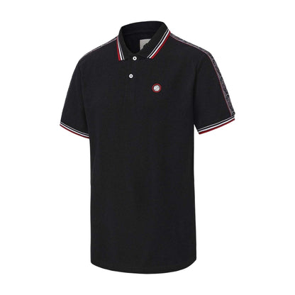 Black - Side - Pretty Green Mens Logo Taped Polo Shirt
