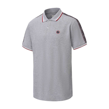 Grey - Front - Pretty Green Mens Logo Taped Polo Shirt
