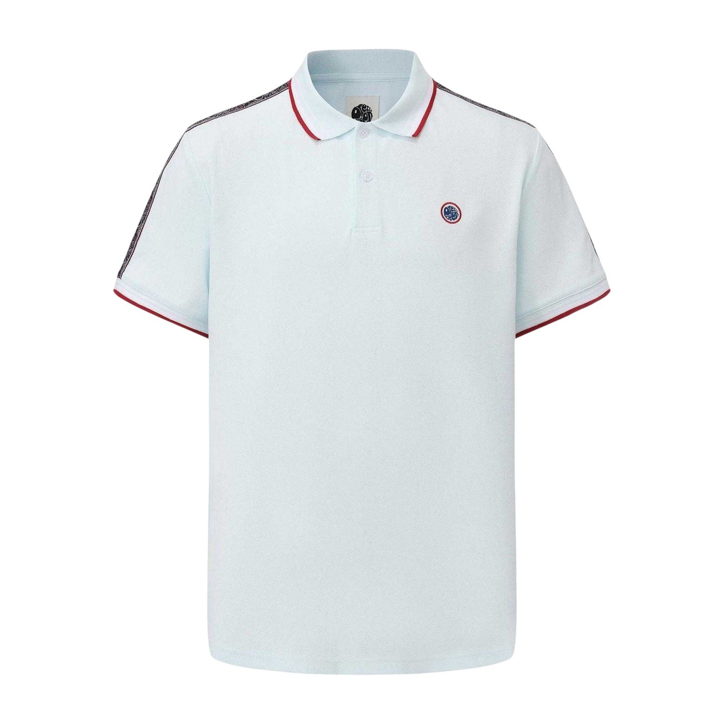 Light Blue - Front - Pretty Green Mens Logo Taped Polo Shirt