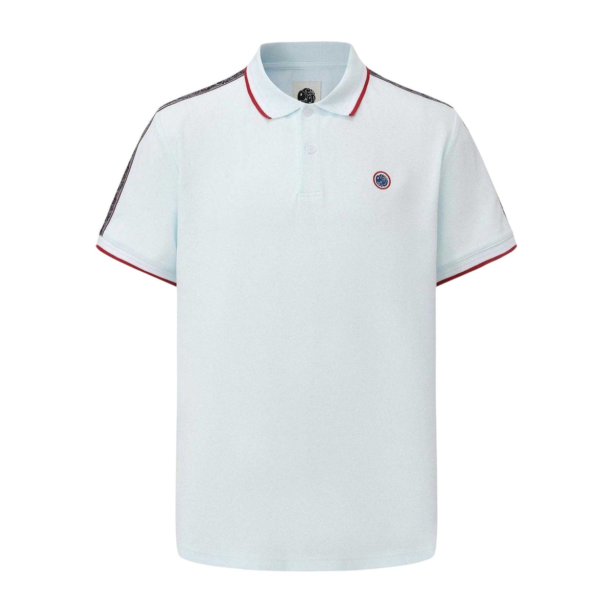 Light Blue - Front - Pretty Green Mens Logo Taped Polo Shirt