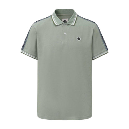 Light Green - Front - Pretty Green Mens Logo Taped Polo Shirt
