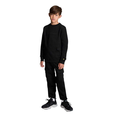 Black - Side - Lyle & Scott Boys Cotton Cargo Trousers