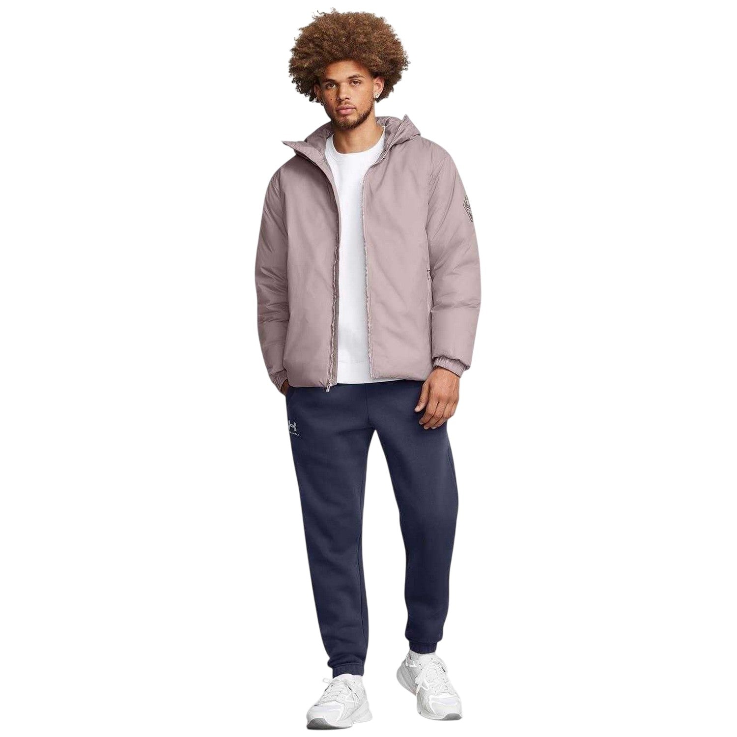 Grey - Side - Under Armour Mens Lightweight Puffer Jacket