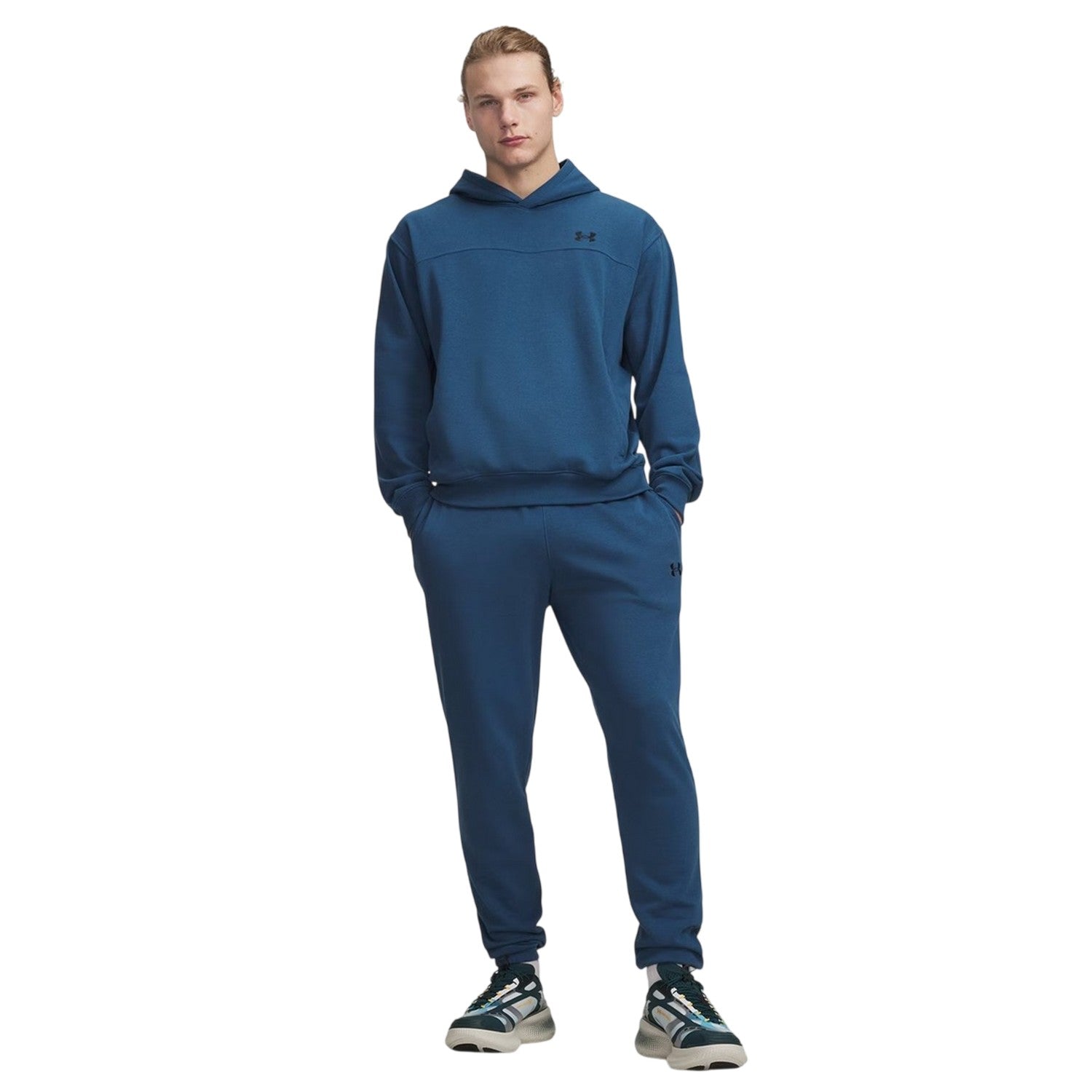 Blue-Black - Side - Under Armour Mens Rival Fleece Joggers