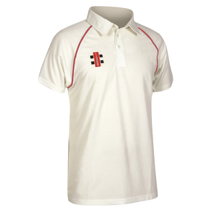 Ivory-Red - Front - Gray-Nicolls Unisex Adult Nicolls Polo Shirt