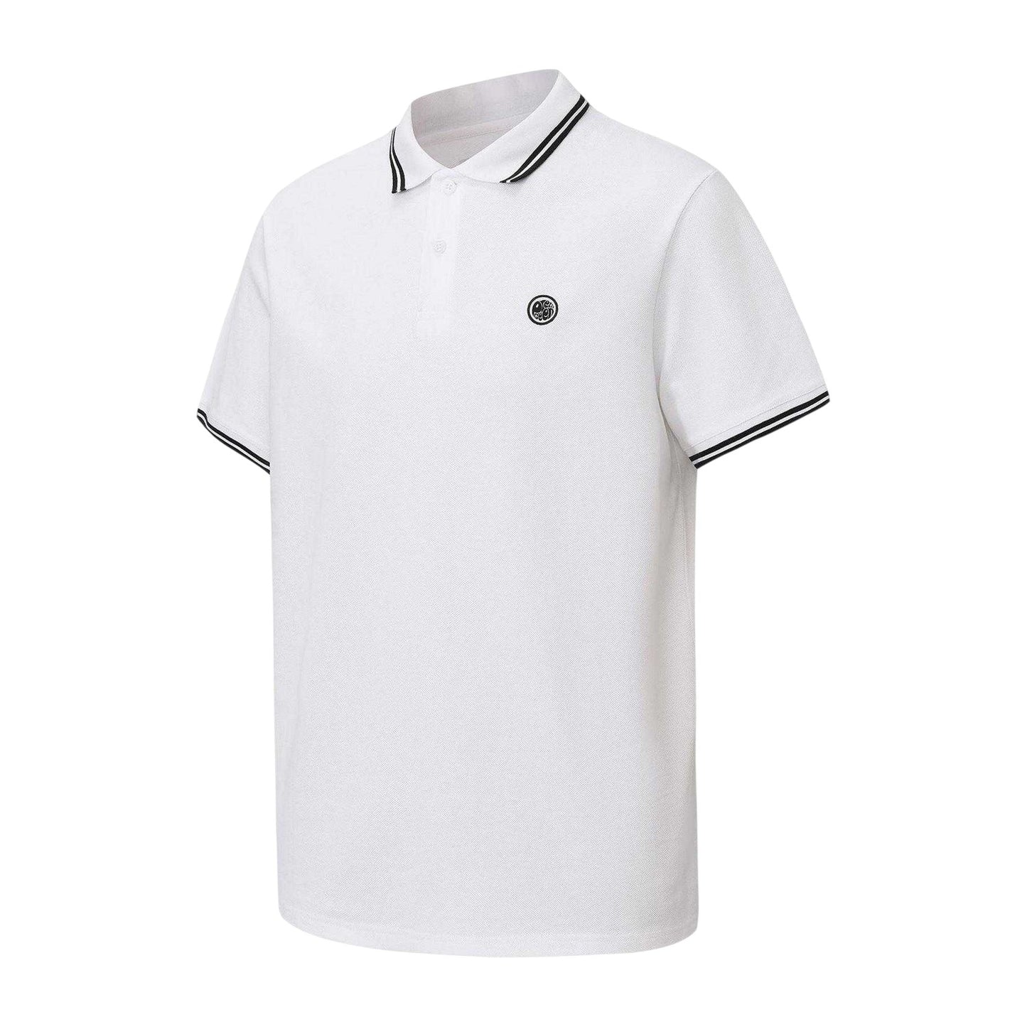 White - Side - Pretty Green Mens Tipped Polo Shirt