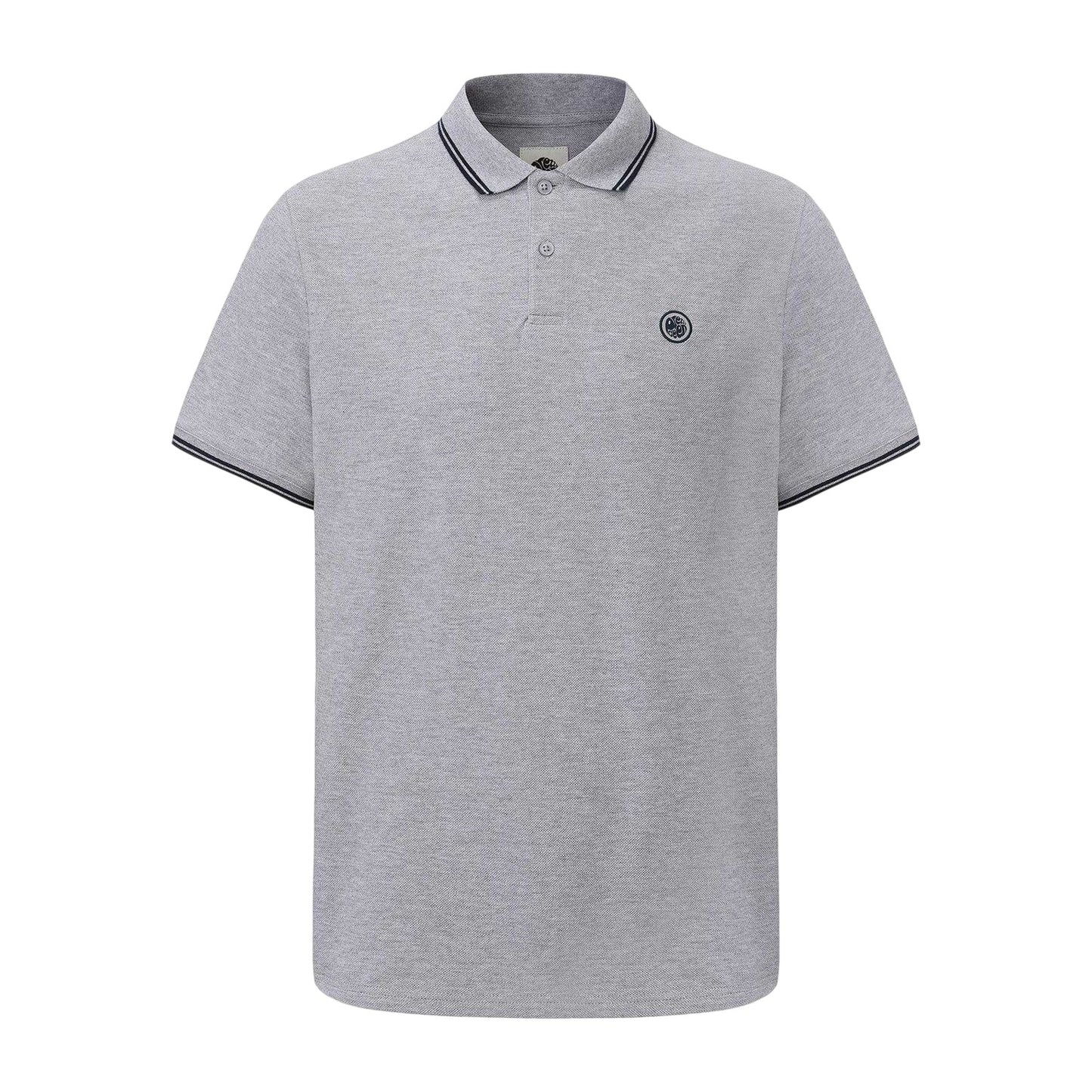 Grey - Front - Pretty Green Mens Tipped Polo Shirt